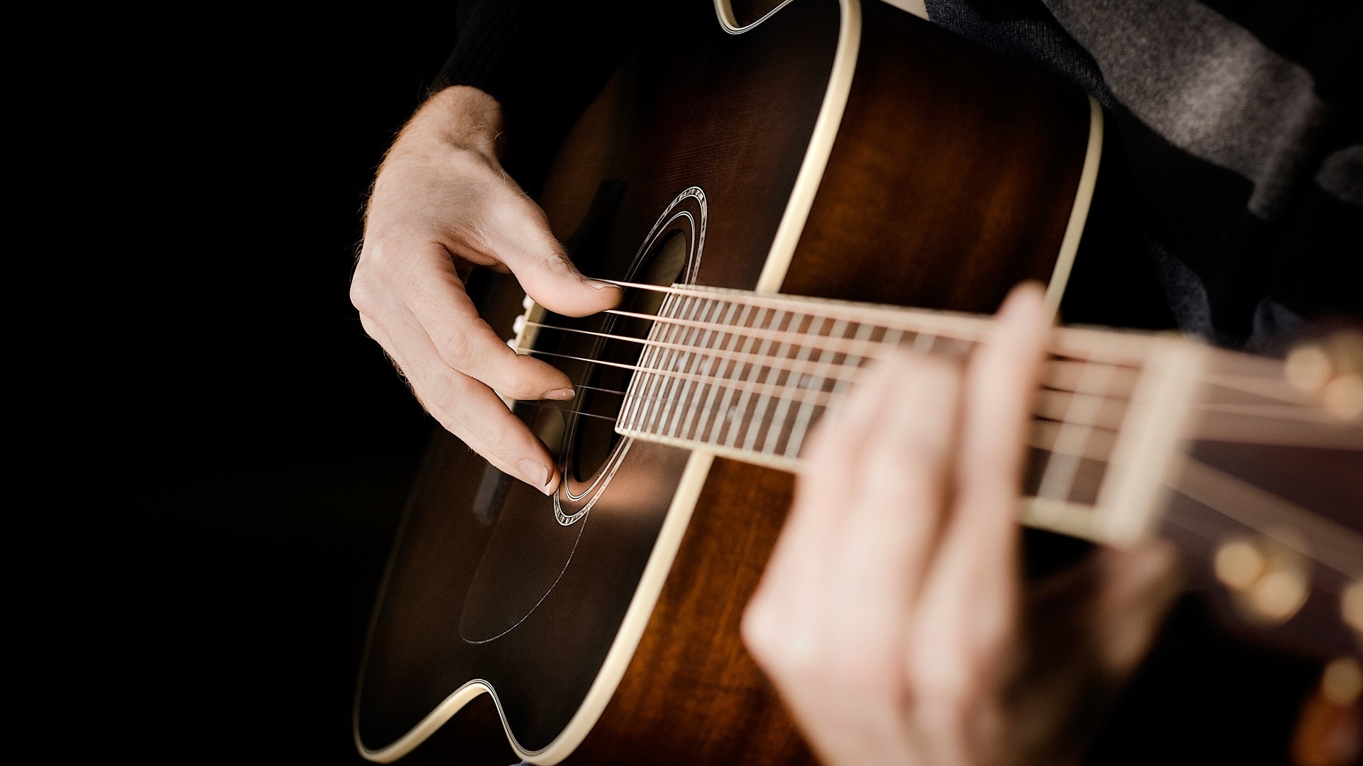 1080_Playing Acoustic Guitar HD Wallpaper